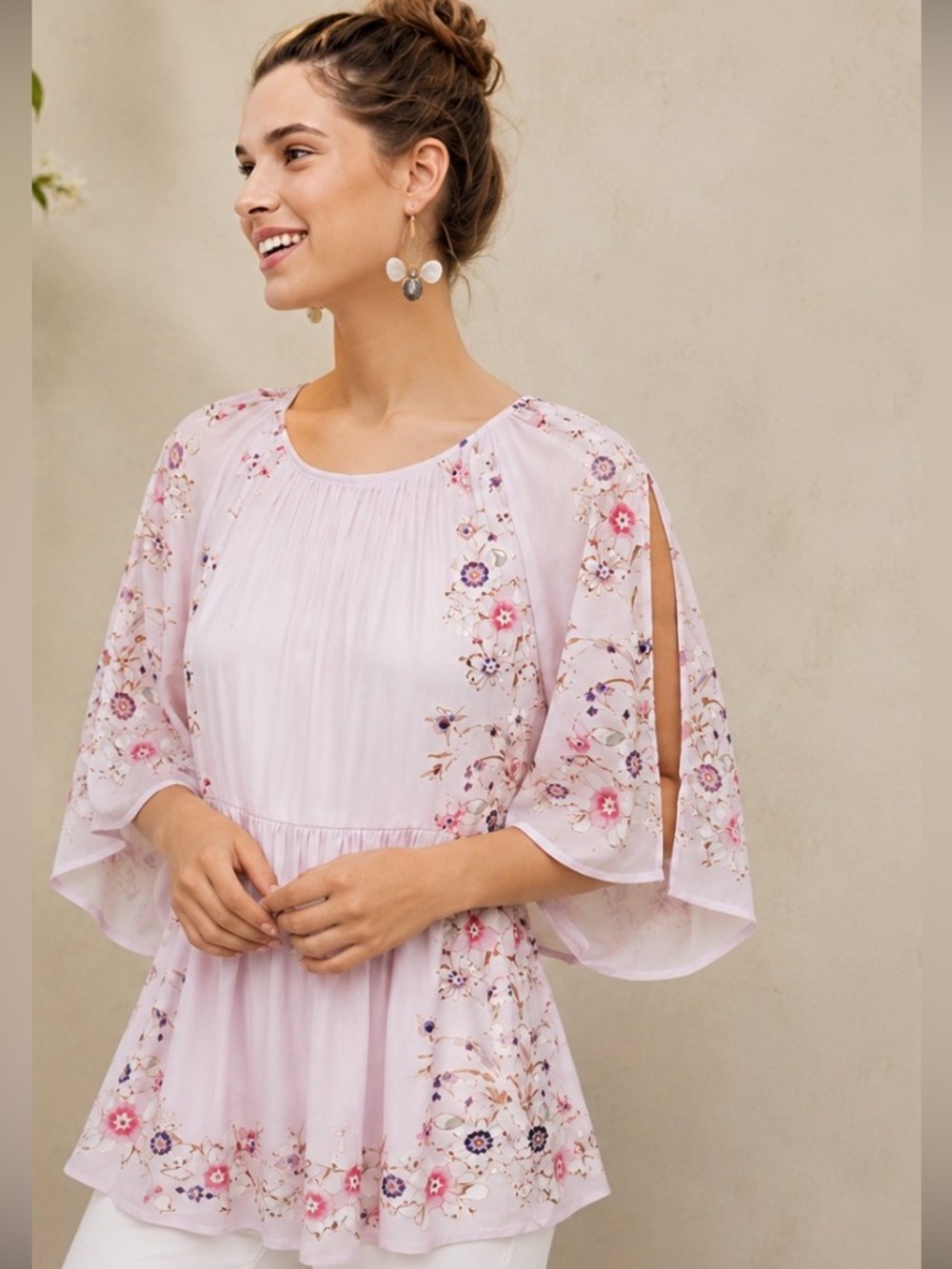 Anthropologie One September Garden Border Blouse